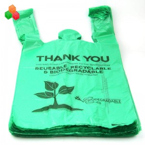 Promotie op maat Logo gekleurd niet giftig 100% composteerbaar biologisch afbreekbaar pe + d2w plastic afval weigeren boodschappentas roll