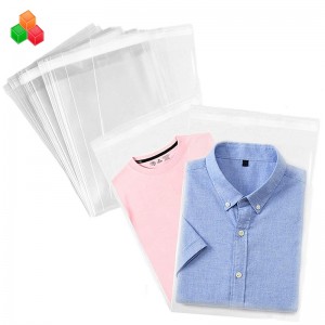 aangepaste sterke transparante zelfklevende afdichting plastic kleding verpakking zak opp plastic zakken voor kleding \/ t-shirt \/ snack