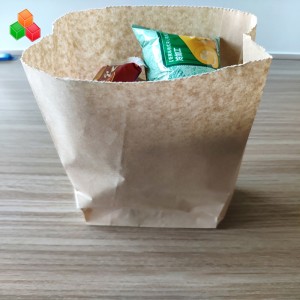 Het hete verkopen OEM aangepaste formaat print gerecycled milieuvriendelijk bruin kraftpapier boodschappentas voor pauze snack ambachtelijke geschenkverpakking