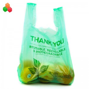 Niet giftig 100% composteerbaar biologisch afbreekbaar pe + d2w plastic afval afval boodschappentas roll